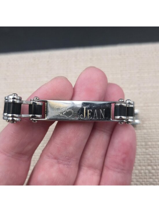 7 Inch Stainless Steel Colibri Frank Love Jean Chain Bracelet A7319 - Picture 5 of 7